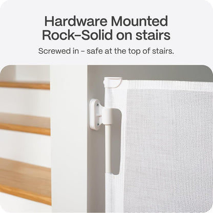 Retractable Baby Gate - Mesh Dog & Pet Gate for Stairs