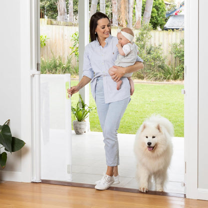 Retractable Baby Gate - Mesh Dog & Pet Gate for Stairs