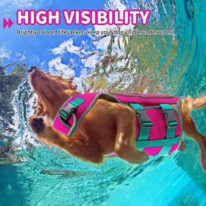 Dog Life Jacket, Good Visibility Pet Swimming Vest for Boating XL