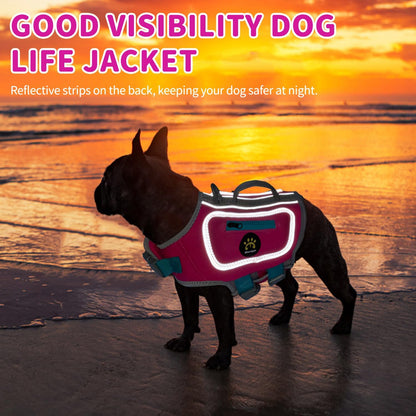 Dog Life Jacket, Good Visibility Pet Swimming Vest for Boating XL