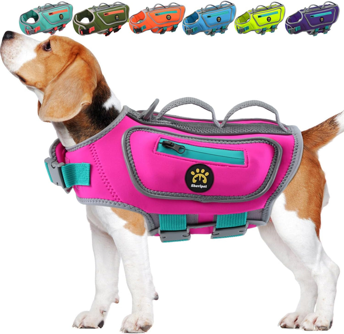 Dog Life Jacket, Good Visibility Pet Swimming Vest for Boating XL
