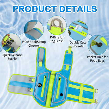 Dog Life Jacket, Good Visibility Pet Swimming Vest for Boating XL