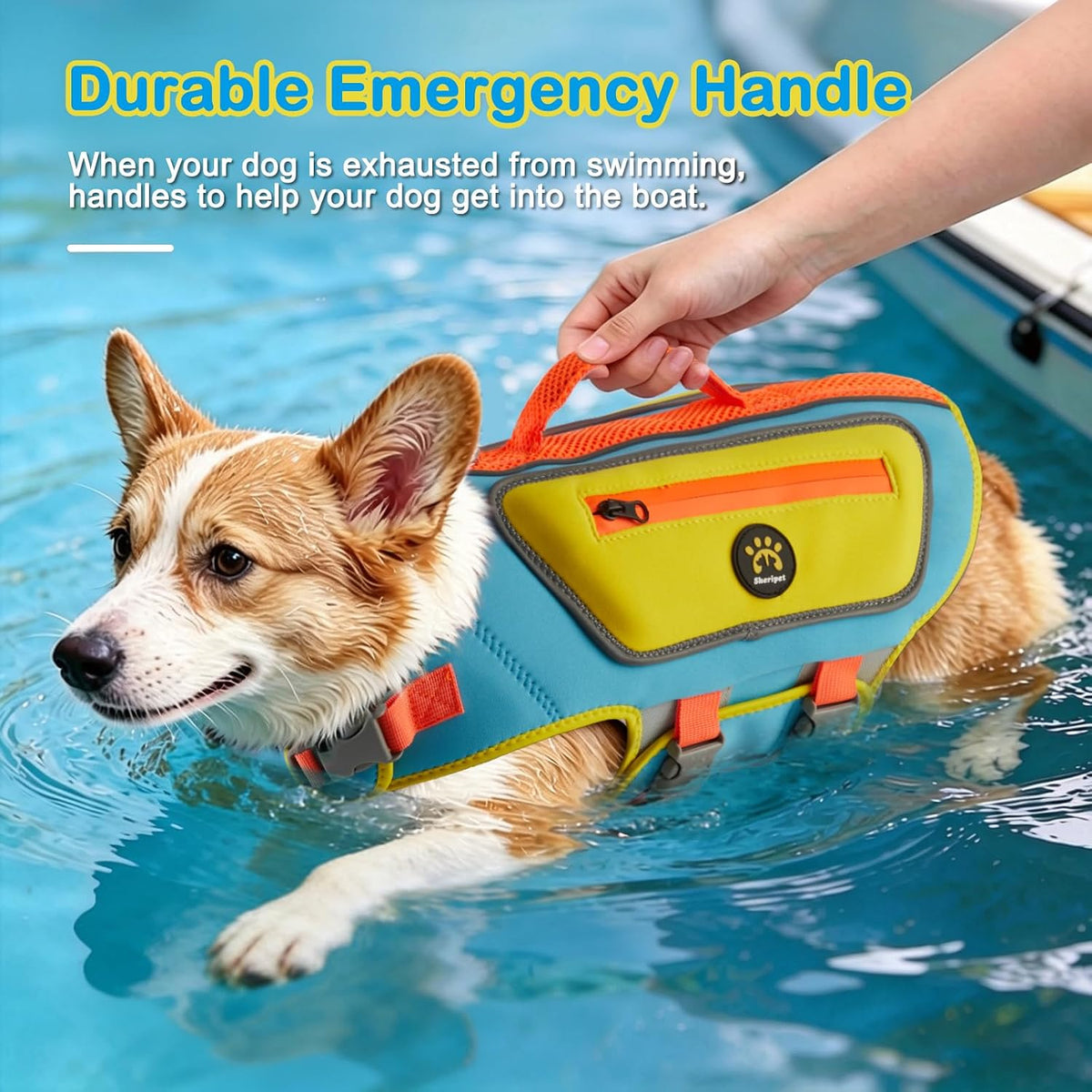 Dog Life Jacket, Good Visibility Pet Swimming Vest for Boating XL