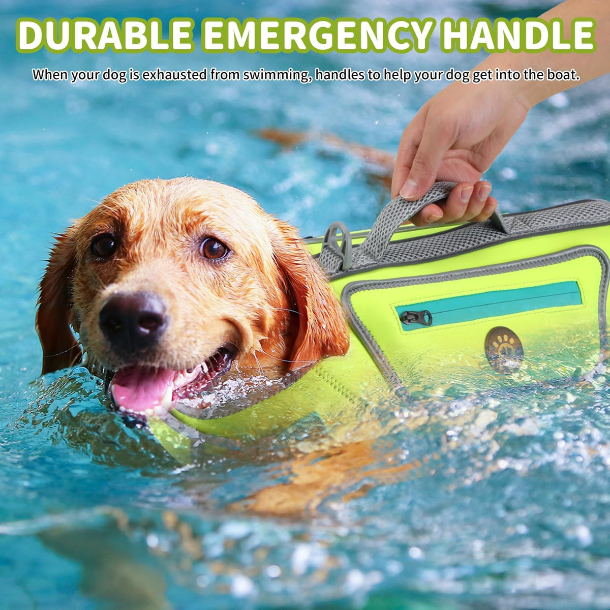 Dog Life Jacket, Good Visibility Pet Swimming Vest for Boating XL