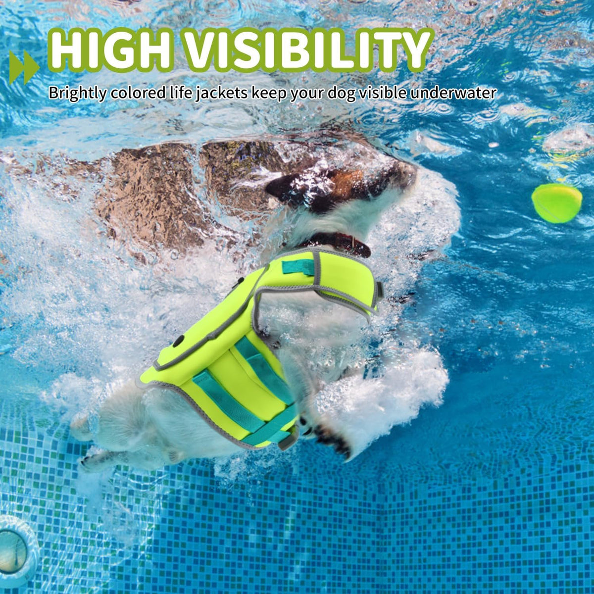 Dog Life Jacket, Good Visibility Pet Swimming Vest for Boating XL