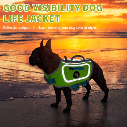 Dog Life Jacket, Good Visibility Pet Swimming Vest for Boating XL