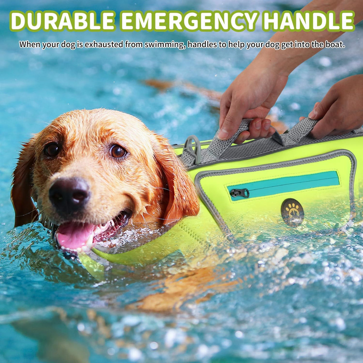 Dog Life Jacket, Good Visibility Pet Swimming Vest for Boating XL
