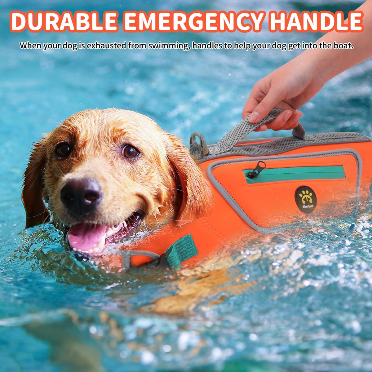 Dog Life Jacket, Good Visibility Pet Swimming Vest for Boating XL