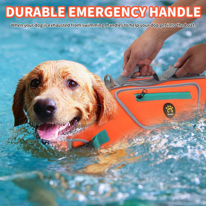 Dog Life Jacket, Good Visibility Pet Swimming Vest for Boating XL