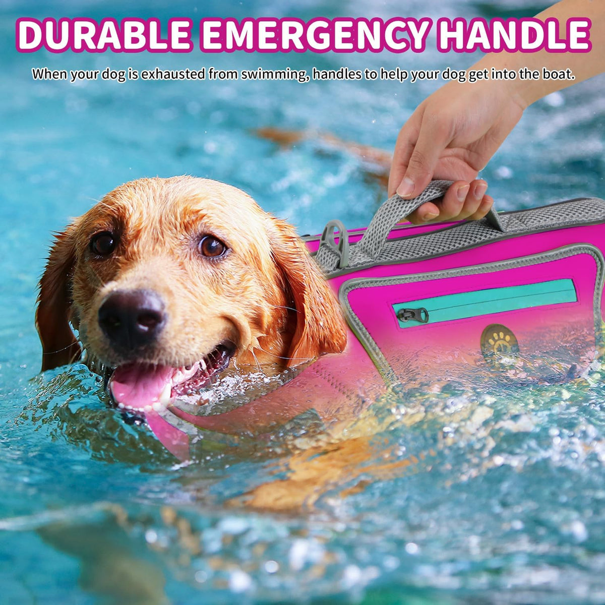 Dog Life Jacket, Good Visibility Pet Swimming Vest for Boating XL