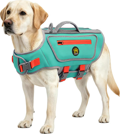 Dog Life Jacket, Good Visibility Pet Swimming Vest for Boating XL