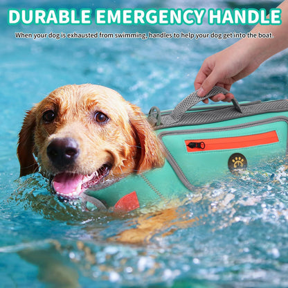 Dog Life Jacket, Good Visibility Pet Swimming Vest for Boating XL