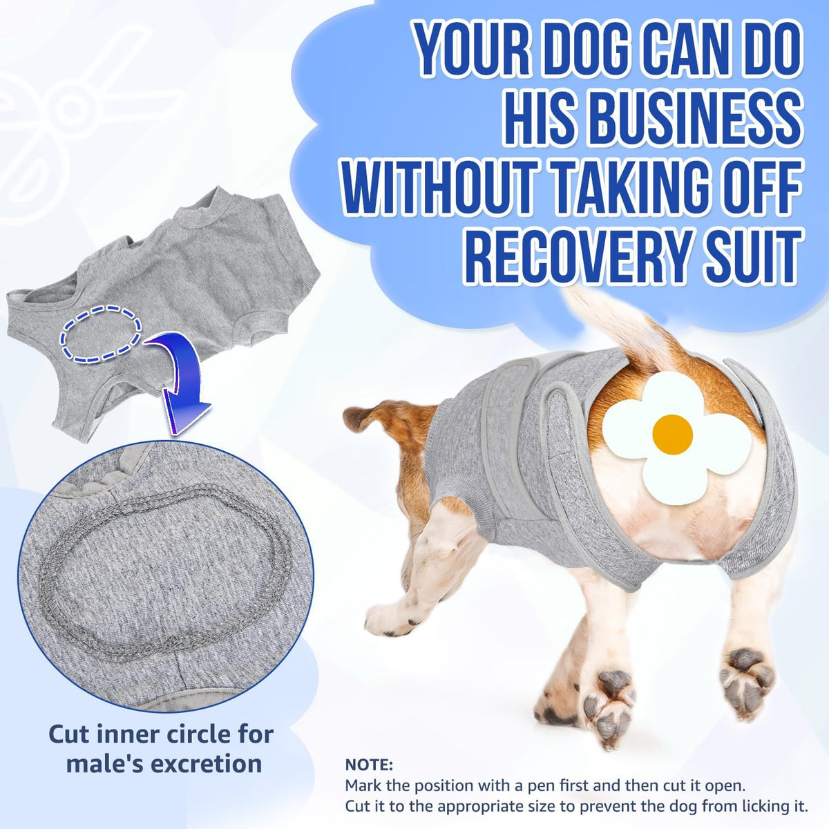 Dog Surgery Recovery Suit, Dog Onesie for Female Male Spay Neuter