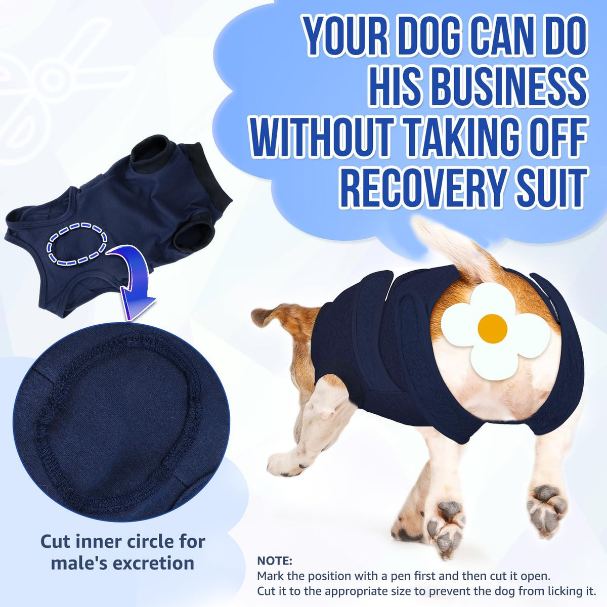 Dog Surgery Recovery Suit, Dog Onesie for Female Male Spay Neuter