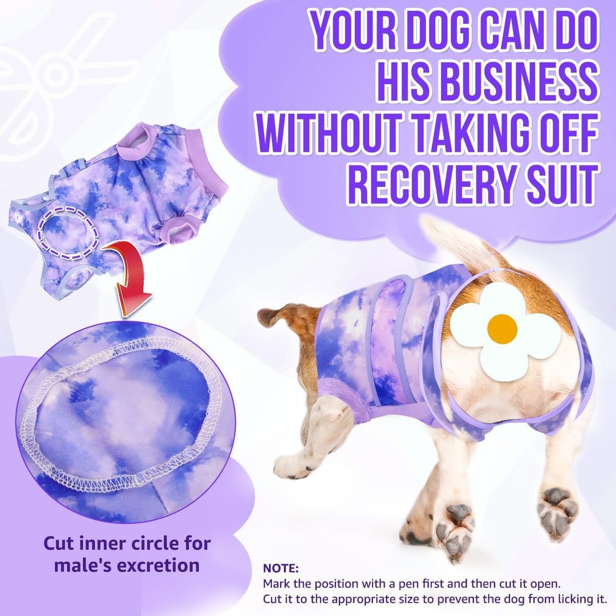 Dog Surgery Recovery Suit, Dog Onesie for Female Male Spay Neuter
