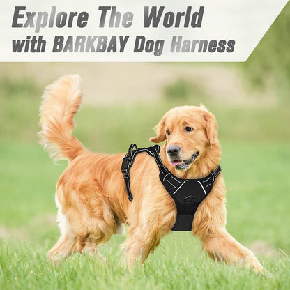 Dog Harness No Pull for Large Dogs Front Back Clips,Dog Vest | Soft Padded No Choke With Handle,Easy On&Off,Adjustable Reflective For Walking Training Running(Black,L)