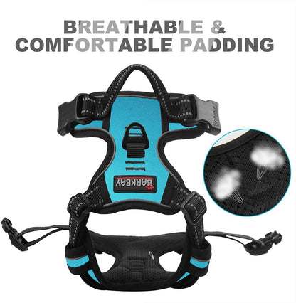 Dog Harness No Pull for Large Dogs Front Back Clips,Dog Vest | Soft Padded No Choke With Handle,Easy On&Off,Adjustable Reflective For Walking Training Running(Black,L)