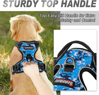 Dog Harness No Pull for Large Dogs Front Back Clips,Dog Vest | Soft Padded No Choke With Handle,Easy On&Off,Adjustable Reflective For Walking Training Running(Black,L)