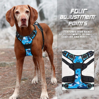 Dog Harness No Pull for Large Dogs Front Back Clips,Dog Vest | Soft Padded No Choke With Handle,Easy On&Off,Adjustable Reflective For Walking Training Running(Black,L)