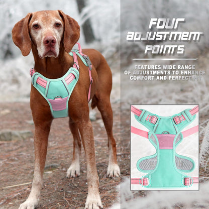 Dog Harness No Pull for Large Dogs Front Back Clips,Dog Vest | Soft Padded No Choke With Handle,Easy On&Off,Adjustable Reflective For Walking Training Running(Black,L)