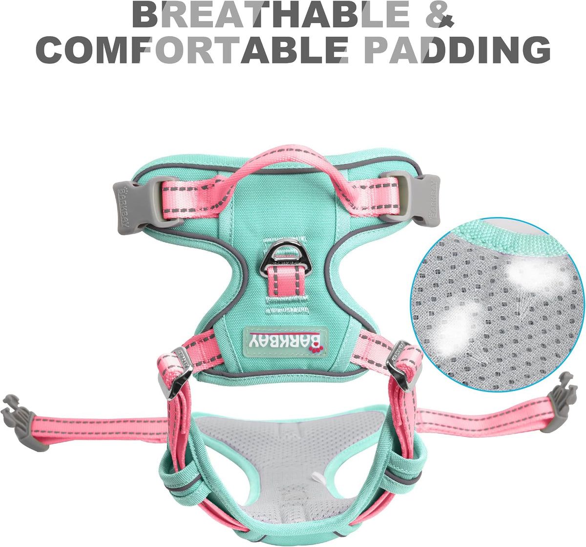 Dog Harness No Pull for Large Dogs Front Back Clips,Dog Vest | Soft Padded No Choke With Handle,Easy On&Off,Adjustable Reflective For Walking Training Running(Black,L)