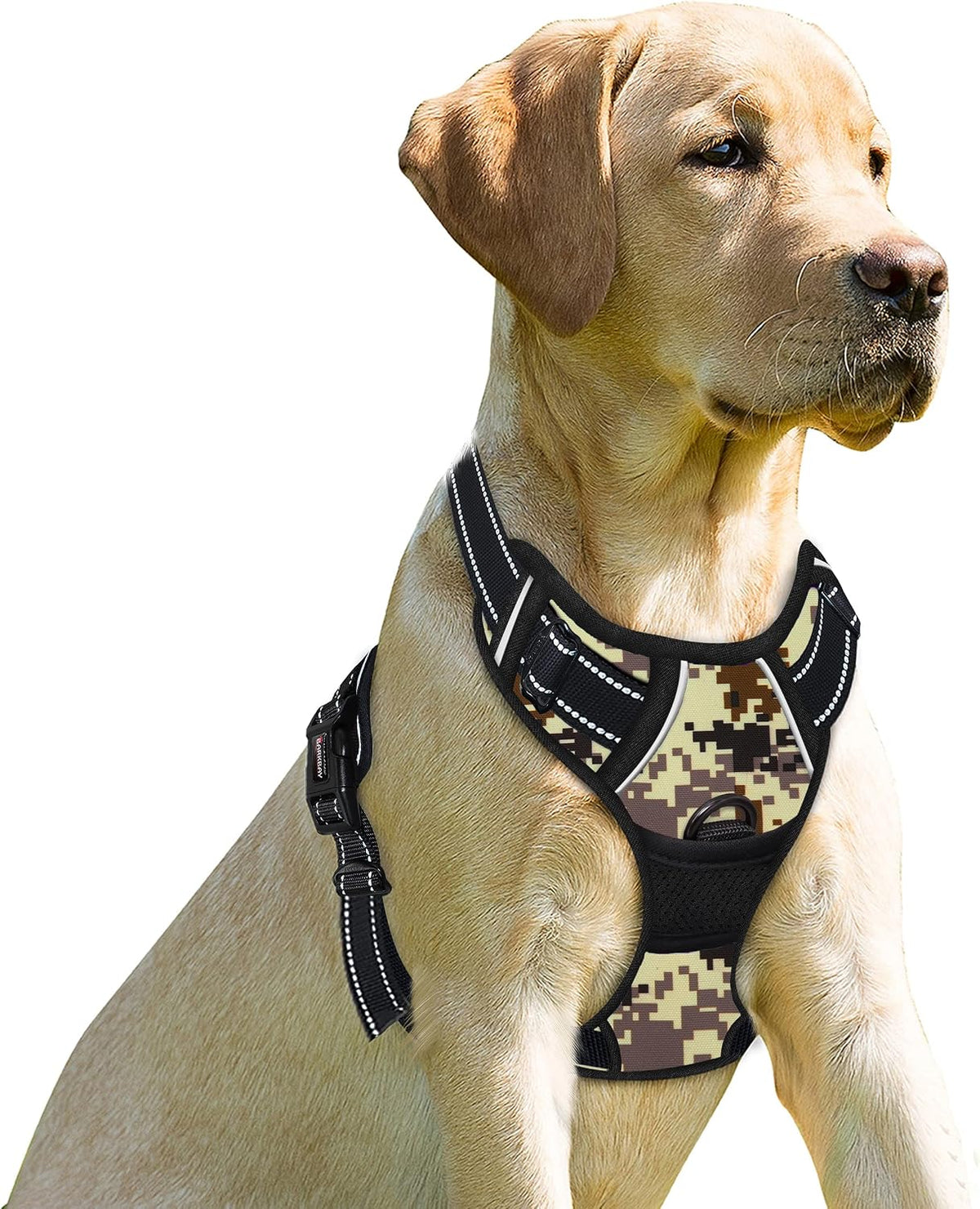 Dog Harness No Pull for Large Dogs Front Back Clips,Dog Vest | Soft Padded No Choke With Handle,Easy On&Off,Adjustable Reflective For Walking Training Running(Black,L)