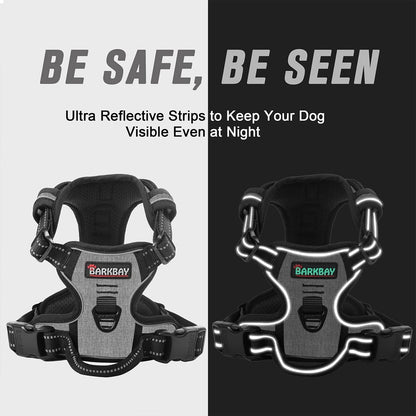 Dog Harness No Pull for Large Dogs Front Back Clips,Dog Vest | Soft Padded No Choke With Handle,Easy On&Off,Adjustable Reflective For Walking Training Running(Black,L)