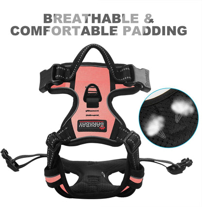 Dog Harness No Pull for Large Dogs Front Back Clips,Dog Vest | Soft Padded No Choke With Handle,Easy On&Off,Adjustable Reflective For Walking Training Running(Black,L)