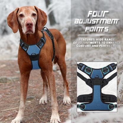 Dog Harness No Pull for Large Dogs Front Back Clips,Dog Vest | Soft Padded No Choke With Handle,Easy On&Off,Adjustable Reflective For Walking Training Running(Black,L)