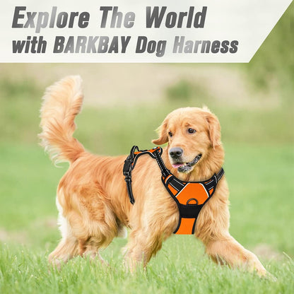 Dog Harness No Pull for Large Dogs Front Back Clips,Dog Vest | Soft Padded No Choke With Handle,Easy On&Off,Adjustable Reflective For Walking Training Running(Black,L)