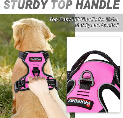 Dog Harness No Pull for Large Dogs Front Back Clips,Dog Vest | Soft Padded No Choke With Handle,Easy On&Off,Adjustable Reflective For Walking Training Running(Black,L)