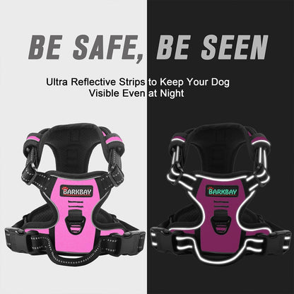 Dog Harness No Pull for Large Dogs Front Back Clips,Dog Vest | Soft Padded No Choke With Handle,Easy On&Off,Adjustable Reflective For Walking Training Running(Black,L)