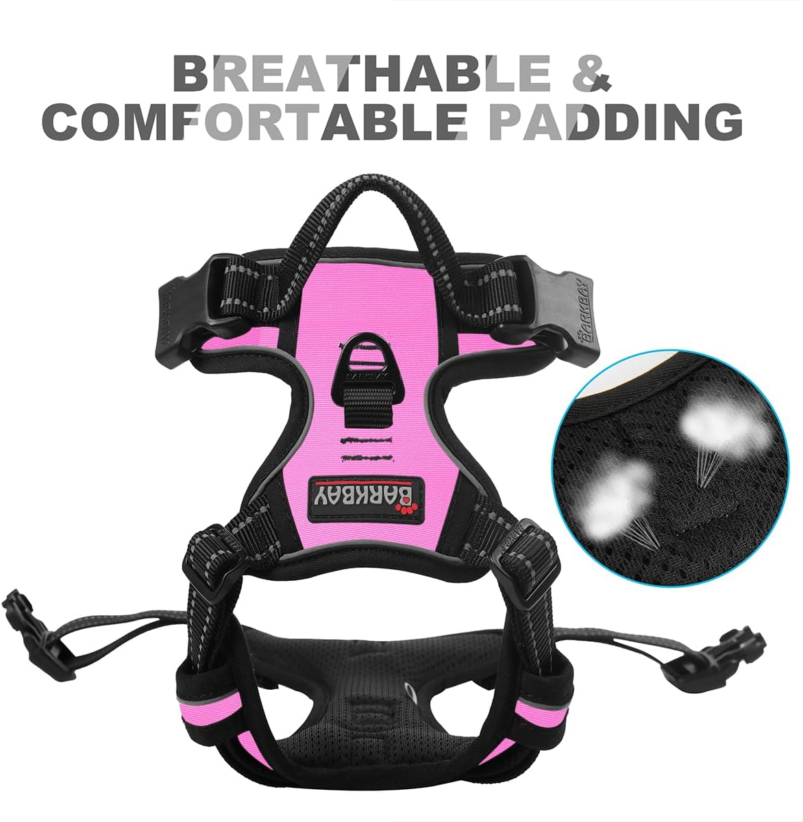 Dog Harness No Pull for Large Dogs Front Back Clips,Dog Vest | Soft Padded No Choke With Handle,Easy On&Off,Adjustable Reflective For Walking Training Running(Black,L)