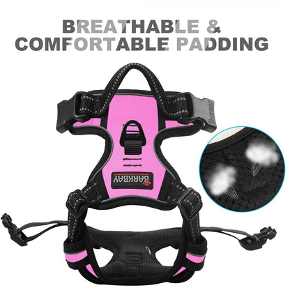 Dog Harness No Pull for Large Dogs Front Back Clips,Dog Vest | Soft Padded No Choke With Handle,Easy On&Off,Adjustable Reflective For Walking Training Running(Black,L)