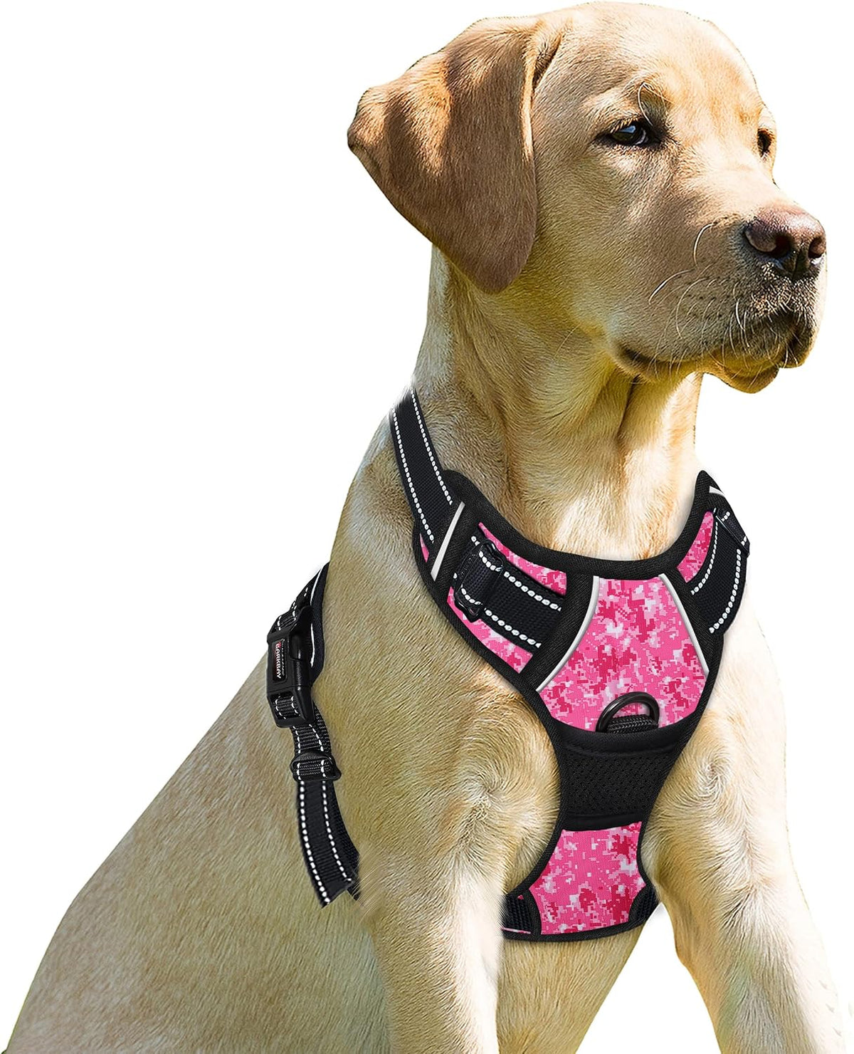 Dog Harness No Pull for Large Dogs Front Back Clips,Dog Vest | Soft Padded No Choke With Handle,Easy On&Off,Adjustable Reflective For Walking Training Running(Black,L)