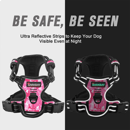 Dog Harness No Pull for Large Dogs Front Back Clips,Dog Vest | Soft Padded No Choke With Handle,Easy On&Off,Adjustable Reflective For Walking Training Running(Black,L)