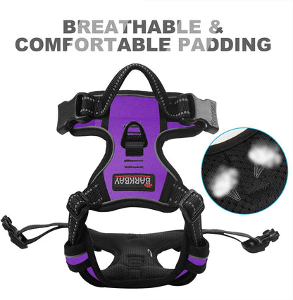 Dog Harness No Pull for Large Dogs Front Back Clips,Dog Vest | Soft Padded No Choke With Handle,Easy On&Off,Adjustable Reflective For Walking Training Running(Black,L)