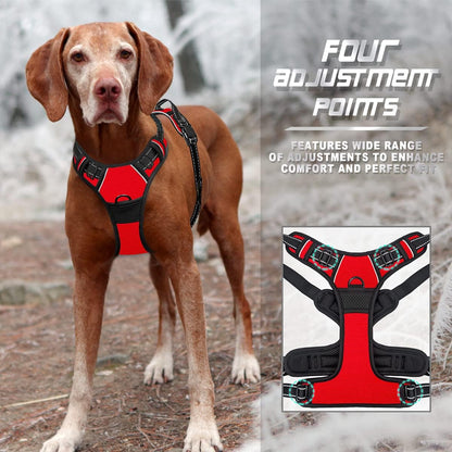 Dog Harness No Pull for Large Dogs Front Back Clips,Dog Vest | Soft Padded No Choke With Handle,Easy On&Off,Adjustable Reflective For Walking Training Running(Black,L)