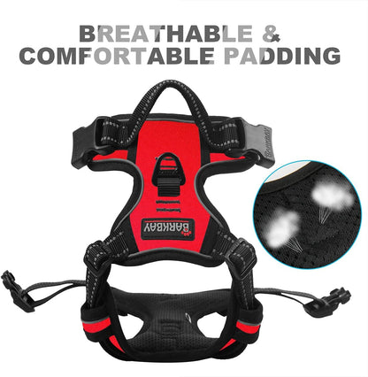 Dog Harness No Pull for Large Dogs Front Back Clips,Dog Vest | Soft Padded No Choke With Handle,Easy On&Off,Adjustable Reflective For Walking Training Running(Black,L)