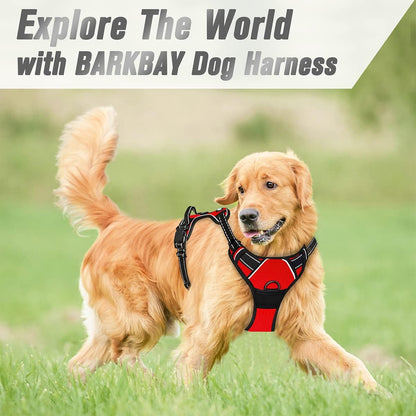 Dog Harness No Pull for Large Dogs Front Back Clips,Dog Vest | Soft Padded No Choke With Handle,Easy On&Off,Adjustable Reflective For Walking Training Running(Black,L)