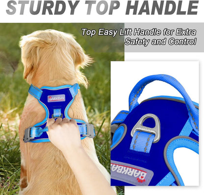 Dog Harness No Pull for Large Dogs Front Back Clips,Dog Vest | Soft Padded No Choke With Handle,Easy On&Off,Adjustable Reflective For Walking Training Running(Black,L)