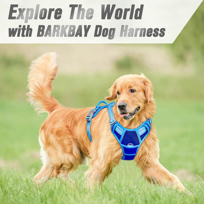 Dog Harness No Pull for Large Dogs Front Back Clips,Dog Vest | Soft Padded No Choke With Handle,Easy On&Off,Adjustable Reflective For Walking Training Running(Black,L)