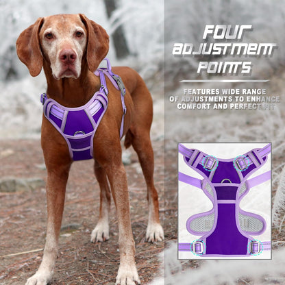 Dog Harness No Pull for Large Dogs Front Back Clips,Dog Vest | Soft Padded No Choke With Handle,Easy On&Off,Adjustable Reflective For Walking Training Running(Black,L)