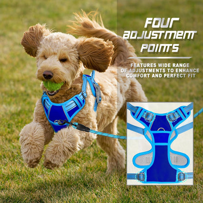 Dog Harness No Pull for Large Dogs Front Back Clips,Dog Vest | Soft Padded No Choke With Handle,Easy On&Off,Adjustable Reflective For Walking Training Running(Black,L)