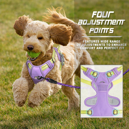 Dog Harness No Pull for Large Dogs Front Back Clips,Dog Vest | Soft Padded No Choke With Handle,Easy On&Off,Adjustable Reflective For Walking Training Running(Black,L)