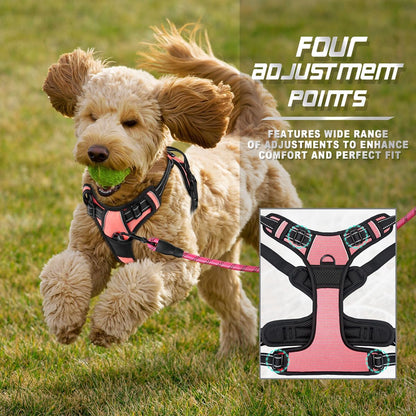 Dog Harness No Pull for Large Dogs Front Back Clips,Dog Vest | Soft Padded No Choke With Handle,Easy On&Off,Adjustable Reflective For Walking Training Running(Black,L)
