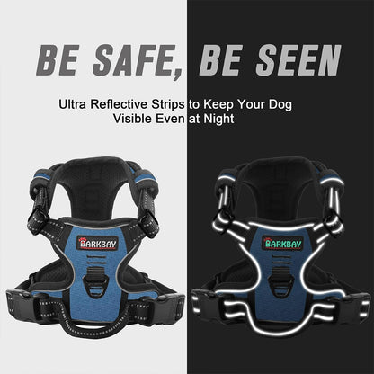 Dog Harness No Pull for Large Dogs Front Back Clips,Dog Vest | Soft Padded No Choke With Handle,Easy On&Off,Adjustable Reflective For Walking Training Running(Black,L)