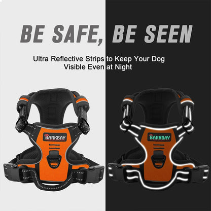 Dog Harness No Pull for Large Dogs Front Back Clips,Dog Vest | Soft Padded No Choke With Handle,Easy On&Off,Adjustable Reflective For Walking Training Running(Black,L)