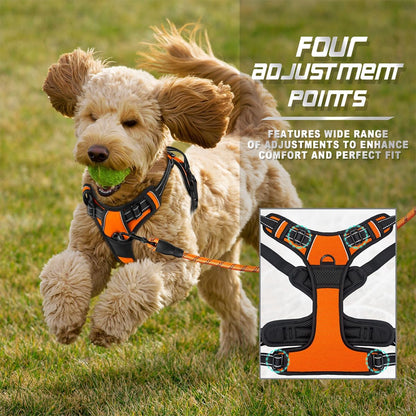 Dog Harness No Pull for Large Dogs Front Back Clips,Dog Vest | Soft Padded No Choke With Handle,Easy On&Off,Adjustable Reflective For Walking Training Running(Black,L)