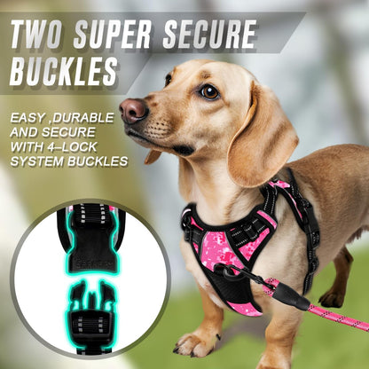 Dog Harness No Pull for Large Dogs Front Back Clips,Dog Vest | Soft Padded No Choke With Handle,Easy On&Off,Adjustable Reflective For Walking Training Running(Black,L)
